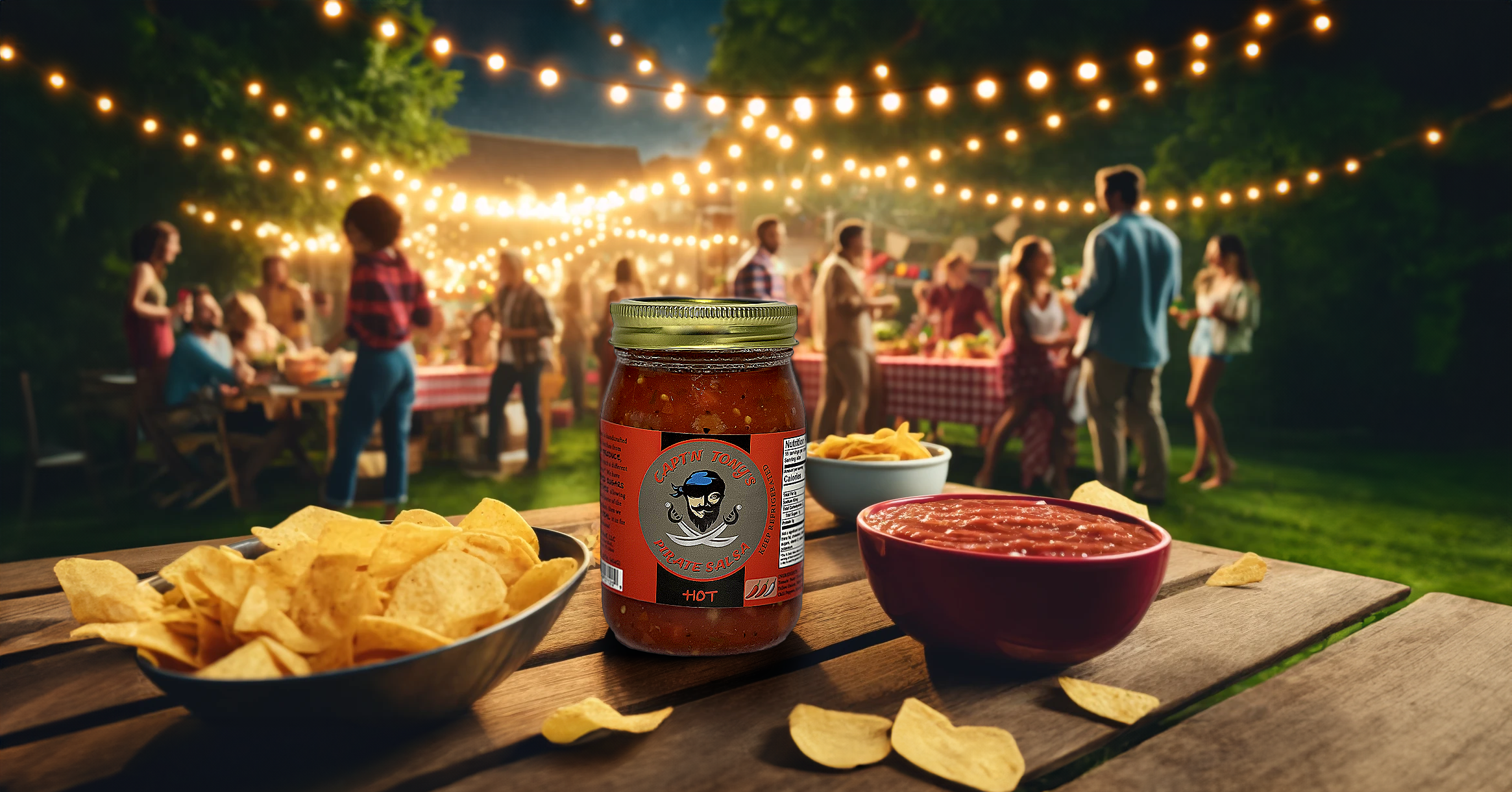 Capt'n Tony's Pirate Salsa & Chips At A Party
